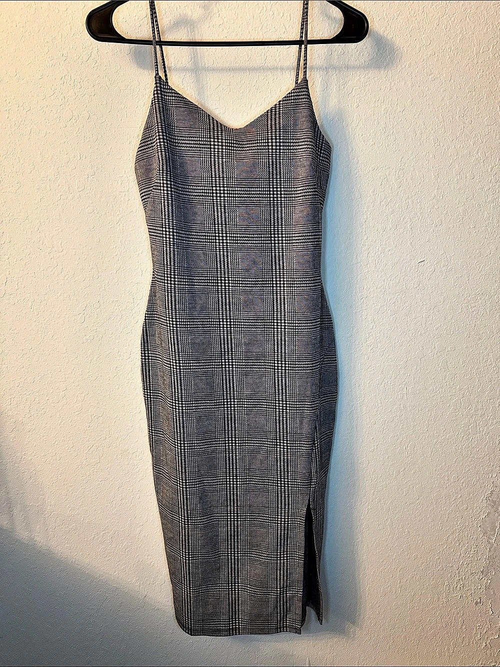 Haley & June Plaid Midi Dress Gray & Black